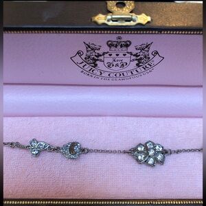 Juicy Couture Silver and Crystal Charm Bracelet